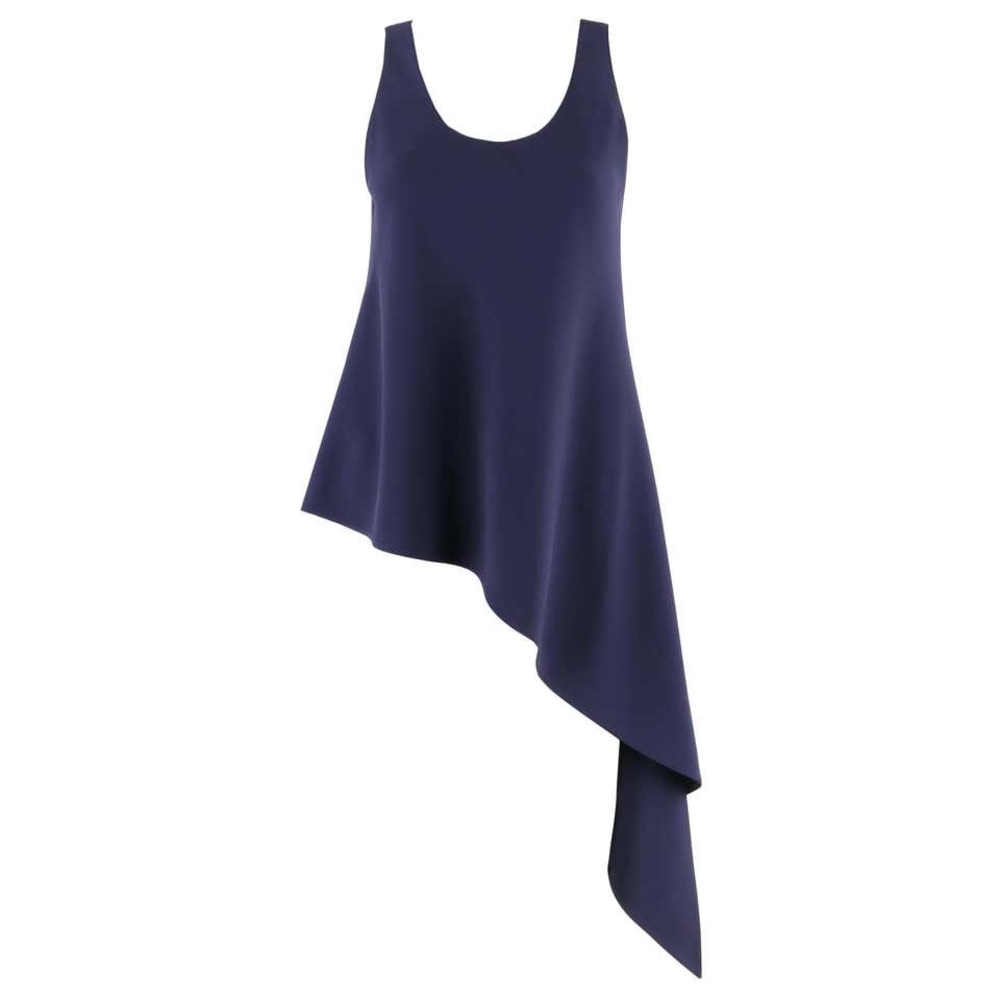 Balenciaga: Asymmetrical Hem Navy Top Sz:36 - Picture 7 of 7